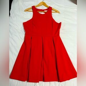 Urban Outfitters Collective Retro Orange Pink open back fit n flare dress L EUC